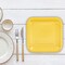 24 Count Yellow Square Paper Dessert Plates Bright Disposable Plates for Parties 7 Inch